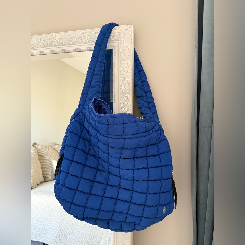 Free People Movement Quilted Carryall Bag BLUE
